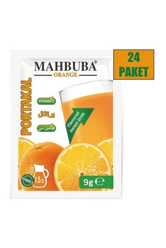 Mahbuba Portakal Aromalı İçecek Tozu 9 gr 24'lü