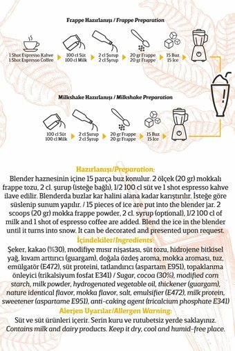 Oze Mokka Aromalı Toz Frappe 250 gr