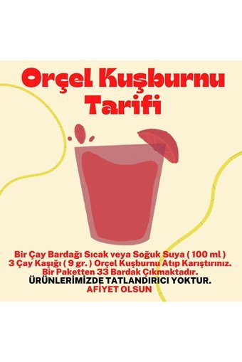Orçel Portakal-Kuşburnu-Kivi Aromalı Toz Çay 300 gr 3'lü