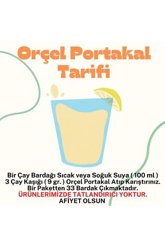 Orçel Portakal-Kuşburnu-Kivi Aromalı Toz Çay 300 gr 3'lü
