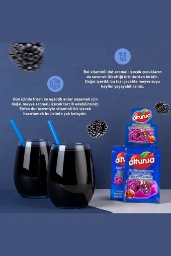Altunsa Dut Aromalı İçecek Tozu 9 gr 24'lü