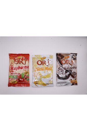 Ori Kuşburnu-Sütlü Muz-Sütlü Kakao Aromalı İçecek Tozu 200 gr 3'lü