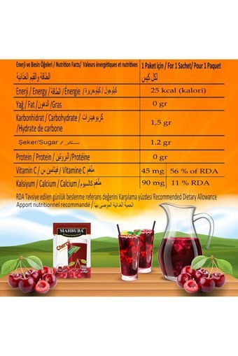 Mahbuba Çilek Aromalı İçecek Tozu 9 gr 24'lü