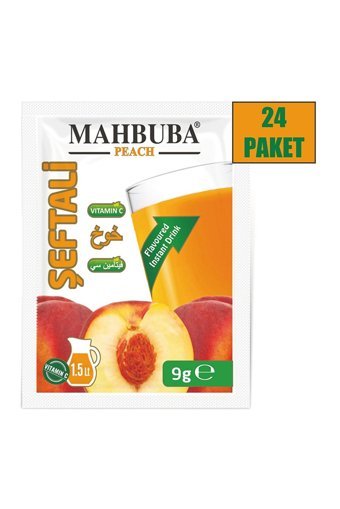 Mahbuba Şeftali Aromalı İçecek Tozu 9 gr 24'lü