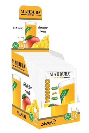 Mahbuba Mango Aromalı İçecek Tozu 9 gr 24'lü