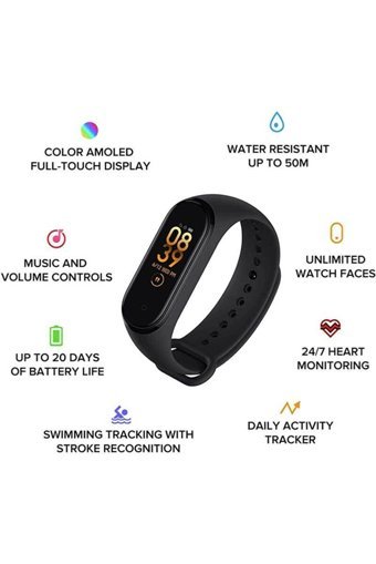 Xiaomi Mi Band 6 Adımsayar Su Geçirmez Android-iOS Dokunmatik Akıllı Bileklik Siyah