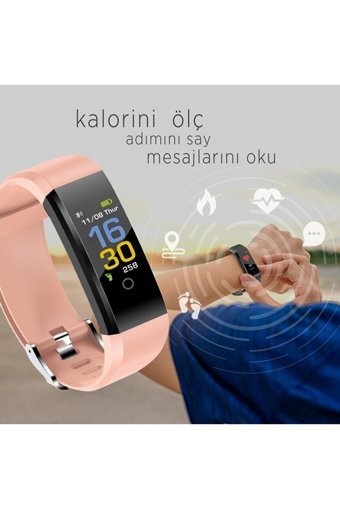 Polosmart Pssw01 Android-iOS Dokunmatik Akıllı Bileklik Pembe