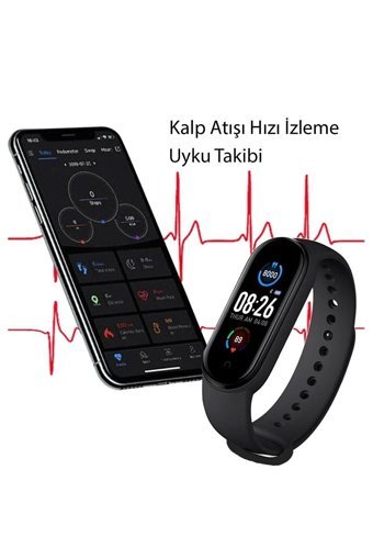 TeknoAir M7 Adımsayar Su Geçirmez iOS Dokunmatik Akıllı Bileklik Pembe