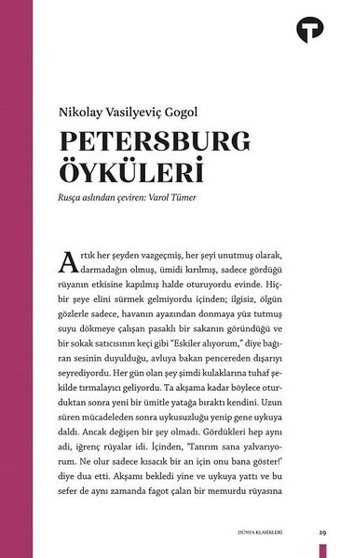 Petersburg Öyküleri Nikolay Vasilyeviç Gogol Turkuvaz Kitap