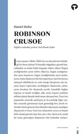 Robinson Crusoe Daniel Defoe Turkuvaz Kitap