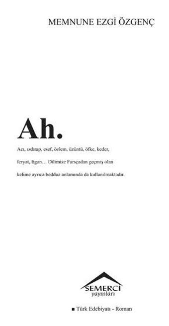 Ah. Memnune Ezgi Özgenç Semerci Yayınları