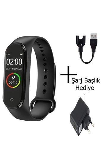 Reidan M4 Adımsayar Su Geçirmez Android-iOS Dokunmatik Akıllı Bileklik Siyah