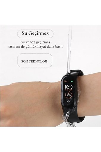 Reidan M4 Adımsayar Su Geçirmez Android-iOS Dokunmatik Akıllı Bileklik Siyah
