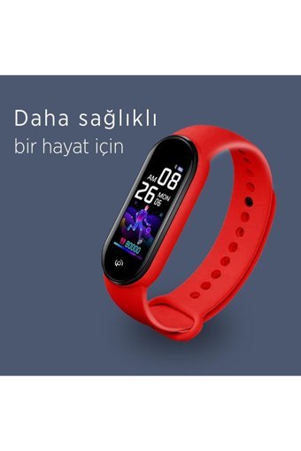 Polosmart Pssw09 Android-iOS Dokunmatik Akıllı Bileklik Kırmızı