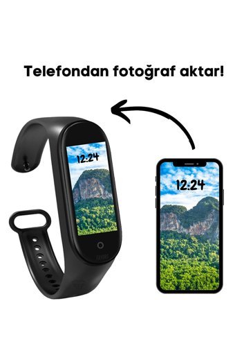 Ekalitem M4 Çocuk Adımsayar Su Geçirmez Android-iOS Dokunmatik Akıllı Bileklik Siyah