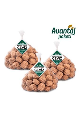 Ahsaf Organik Tane Kabuklu Ceviz 3x1 kg