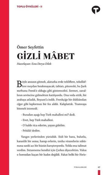 Gizli Mabet Ömer Seyfettin Turkuvaz Kitap