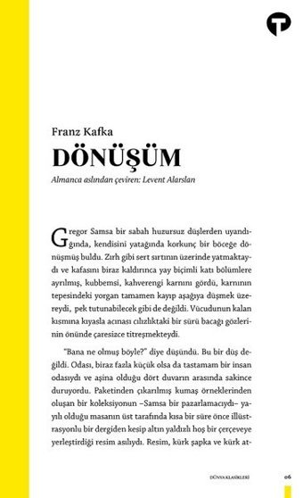 Dönüşüm Franz Kafka Turkuvaz Kitap