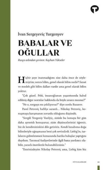 Babalar ve Oğullar İvan Sergeyeviç Turgenyev Turkuvaz Kitap