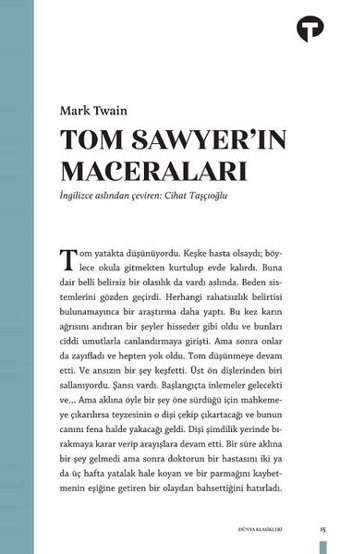 Tom Sawyer'ın Maceraları Mark Twain Turkuvaz Kitap