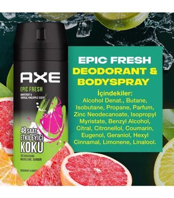 Axe Epic Fresh Sprey Erkek Deodorant 3x150 ml