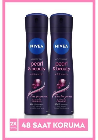 Nivea Pearl&Beauty Fine Fragrance Sprey Kadın Deodorant 2x150 ml