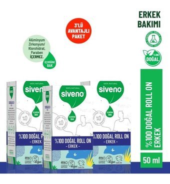 Siveno Ter Önleyici Roll-On Erkek Deodorant 3x50 ml