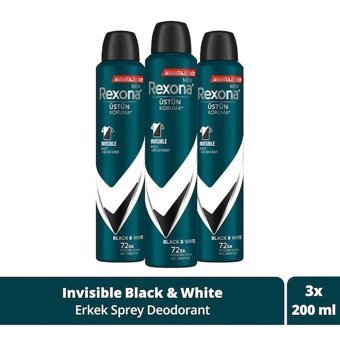 Rexona Black&White Invisible Sprey Erkek Deodorant 3x200 ml