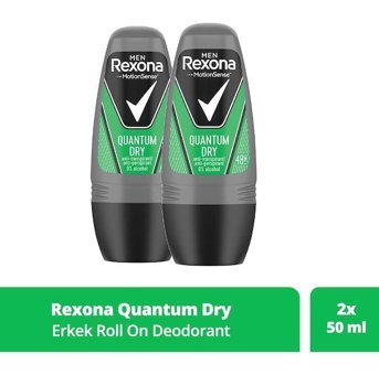 Rexona Quantum Dry Roll-On Erkek Deodorant 2x50 ml