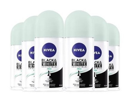 Nivea Black&White Invisible Fresh Roll-On Kadın Deodorant 6x50 ml