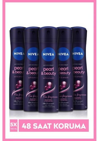 Nivea Pearl&Beauty Fine Fragrance Sprey Kadın Deodorant 5x150 ml