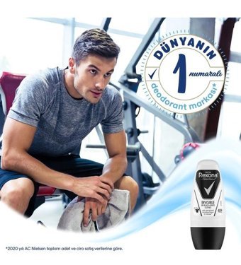 Rexona Black&White Invisible Roll-On Erkek Deodorant 3x50 ml