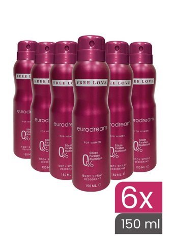Free Love Eurodream Sprey Kadın Deodorant 6x150 ml