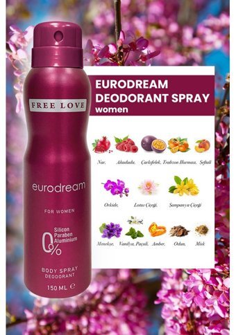 Free Love Eurodream Sprey Kadın Deodorant 6x150 ml
