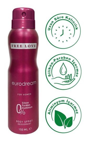 Free Love Eurodream Sprey Kadın Deodorant 6x150 ml