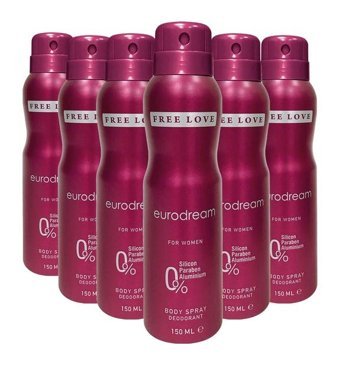 Free Love Eurodream Sprey Kadın Deodorant 6x150 ml