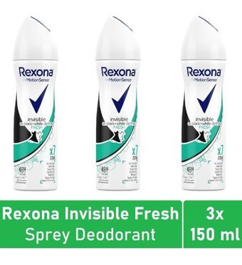 Rexona Black&White Invisible Fresh Sprey Kadın Deodorant 3x150 ml