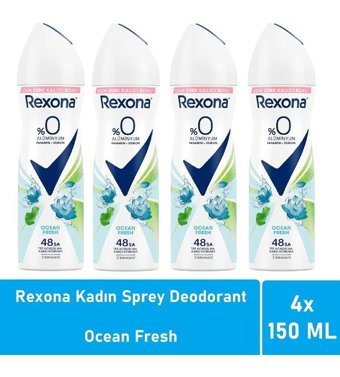 Rexona Ocean Fresh Sprey Kadın Deodorant 4x150 ml