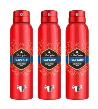 Old Spice Captain Sprey Erkek Deodorant 3x150 ml