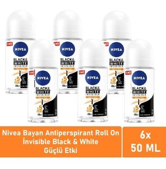 Nivea Black&White Invisible Roll-On Kadın Deodorant 4x50 ml