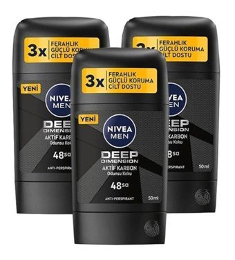 Nivea Deep Dimension Stick Erkek Deodorant 3x50 ml