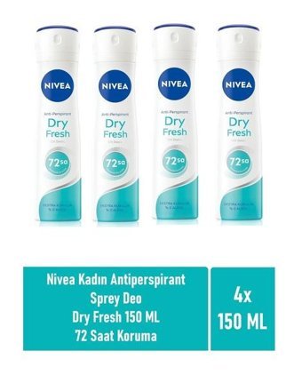 Nivea Dry Fresh Sprey Kadın Deodorant 4x150 ml