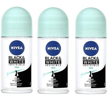 Nivea Black&White Invisible Fresh Roll-On Kadın Deodorant 3x50 ml