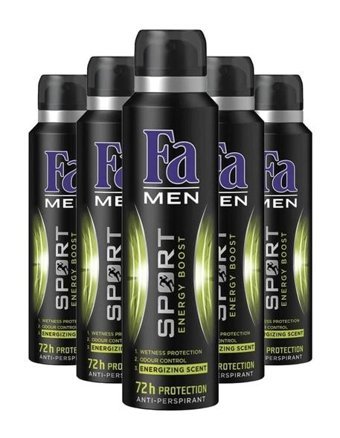 Fa Sport Energy Boost Sprey Erkek Deodorant 5x150 ml