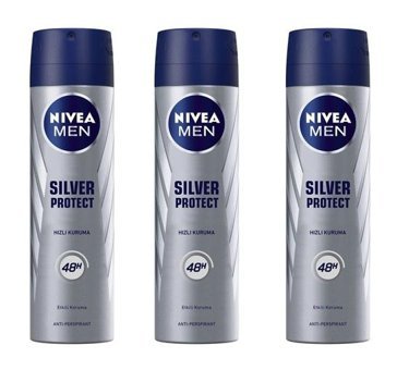 Nivea Sılver Protect Sprey Erkek Deodorant 3x150 ml