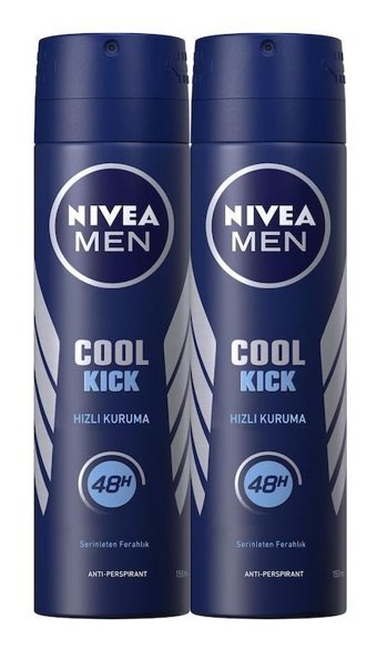 Nivea Cool Kick Sprey Erkek Deodorant 2x150 ml
