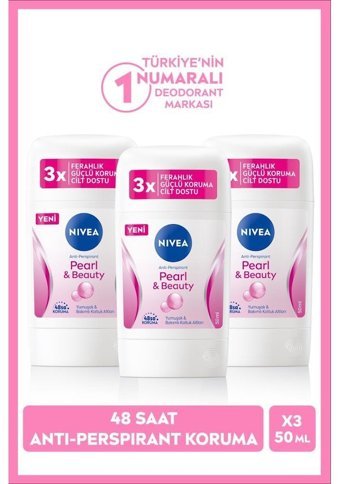 Nivea Pearl & Beauty Stick Kadın Deodorant 3x50 ml