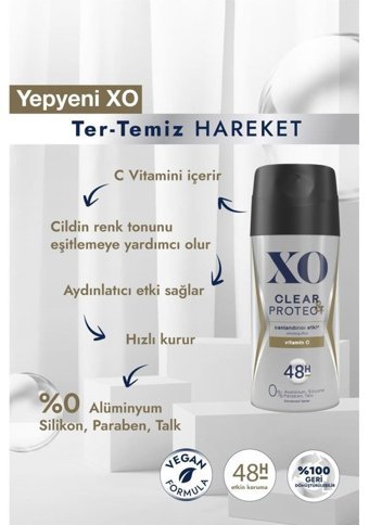 Xo Clear&Protcet Sprey Erkek Deodorant 150 ml