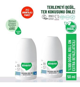 Siveno Ter Önleyici Roll-On Unisex Deodorant 2x50 ml