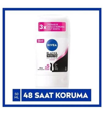 Nivea Black&White Invisible Clear Stick Erkek Deodorant 50 ml